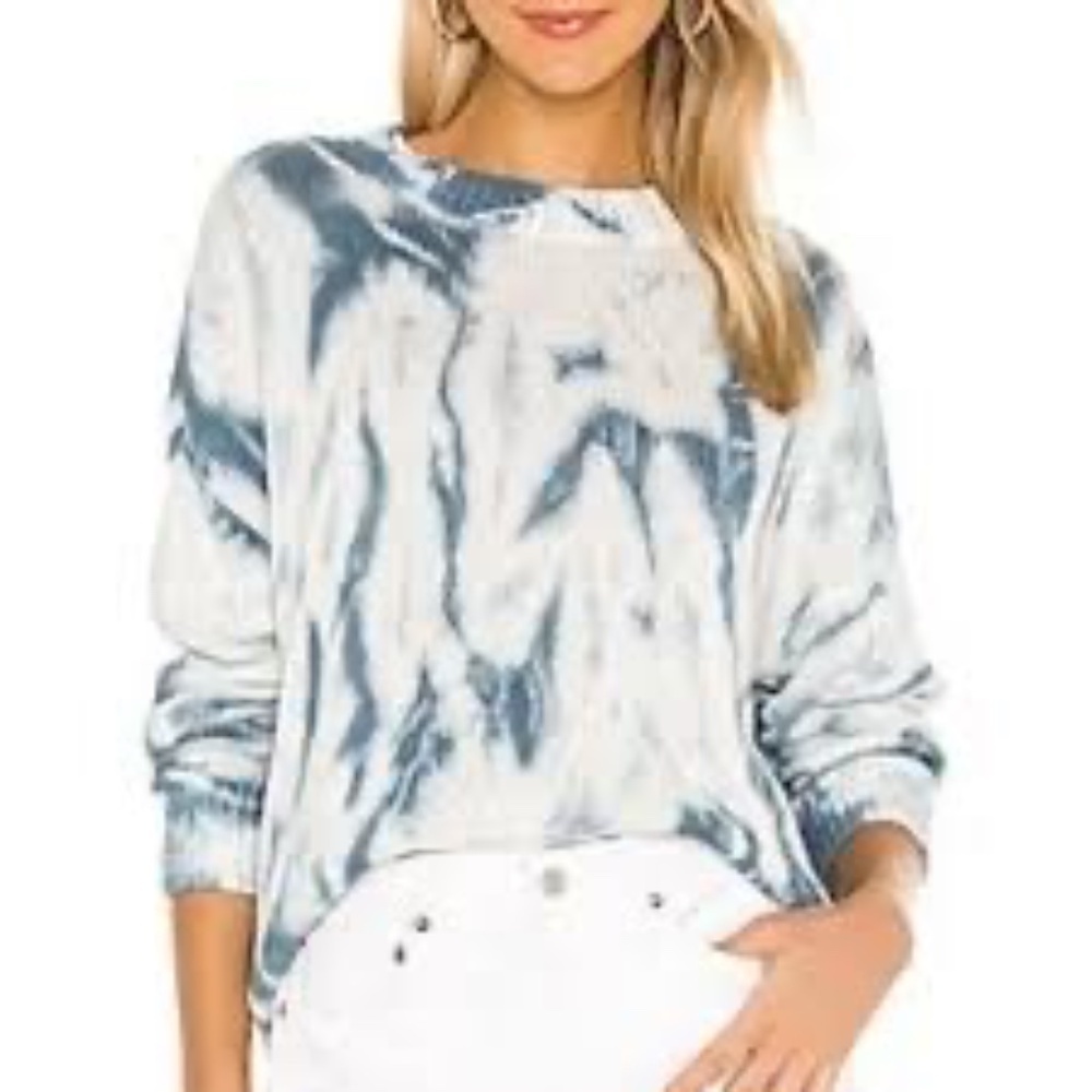 Show Me Your Mumu Sunday Sweater Navy Tie Dye Pullover XS